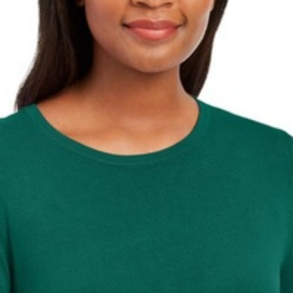 JM Collection Button Cuff Crewneck Sweater - Picture 4 of 4